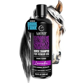 Shampoo Lacrin Lavanda. Shampoo de caballo para uso humano. Crecimiento, evita la caída y brillo. Cabello obscuro