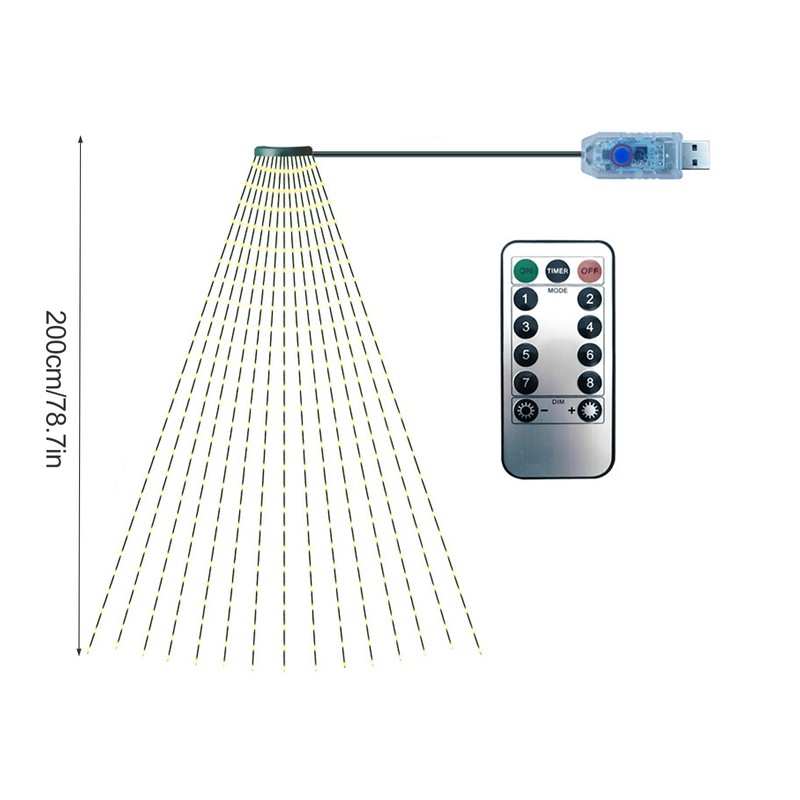Christmas Tree Decorative Lights String Garden Layout Waterfall Lights Party