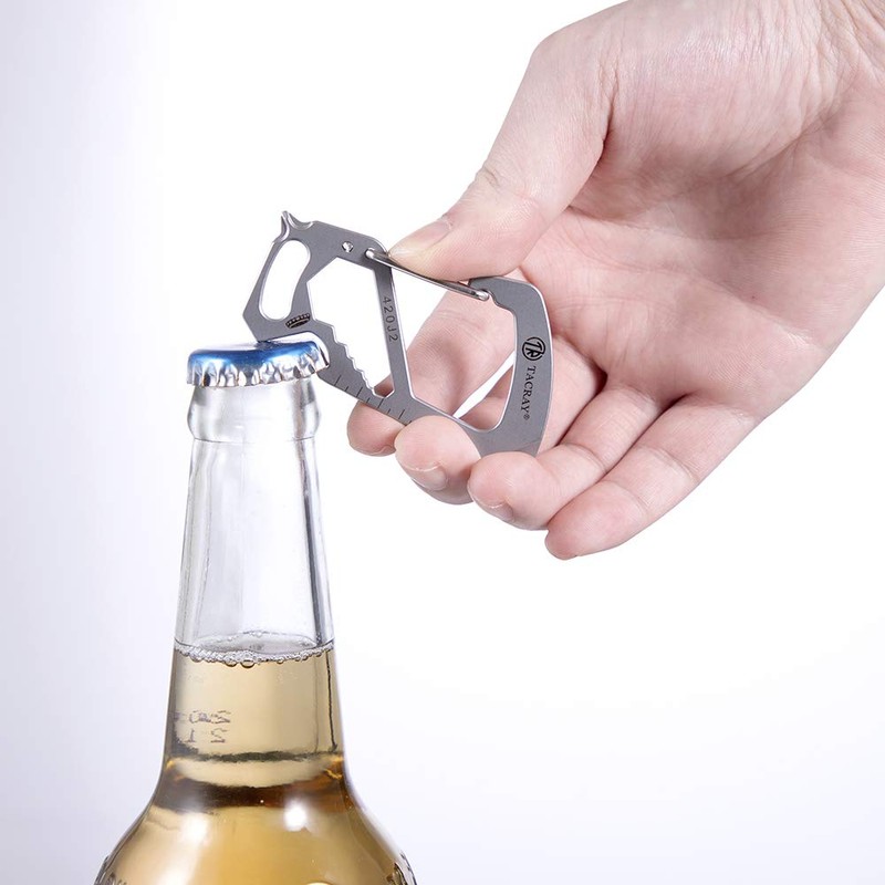 TACRAY Compact Carabiner Keychain Clip, Titanium EDC key holder, Anti-Lost