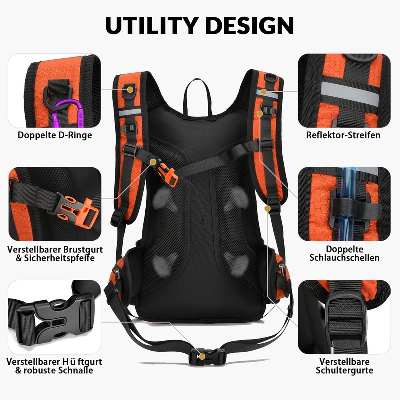 Arvano Bicycle Backpack Lightweight Ski Backpack Small Hiking Backpack MTB