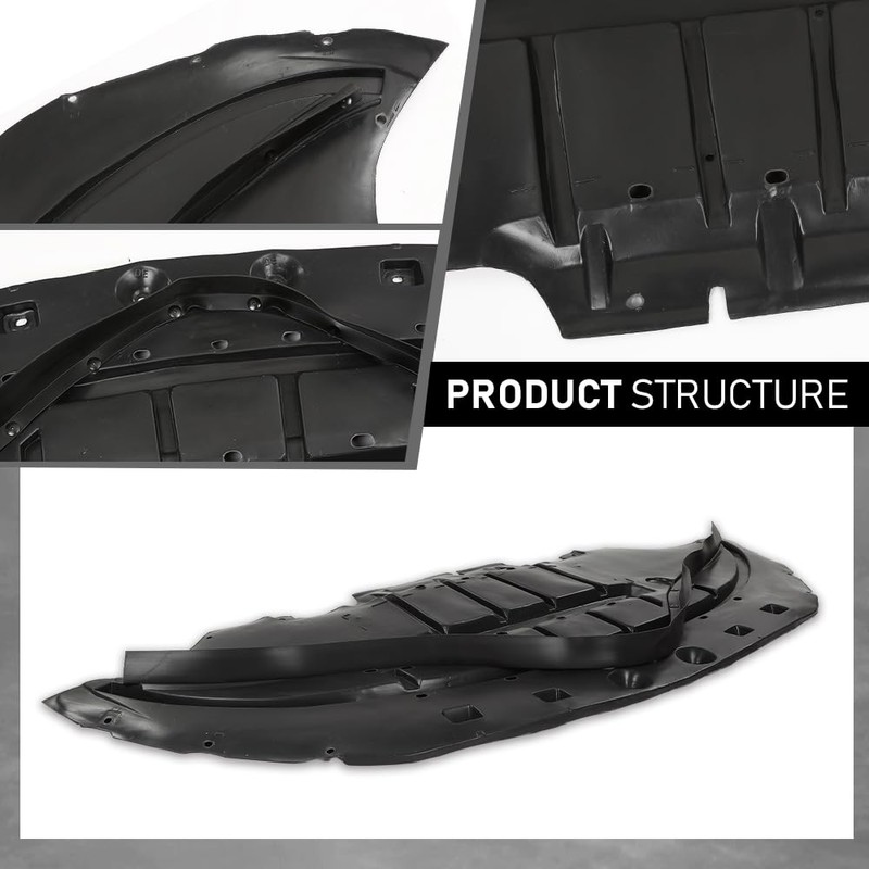 ALLGOOD Front Engine Splash Shield Black PP Compatible with Ford