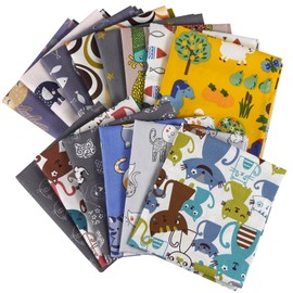 Oaixuilhy 14pcs Fat Quarters 100% Cotton Fabric Bundles Floral Precut Fabric Squares 18”x22” for DIY Quilting Sewing Patchwork Crafts (Grey)