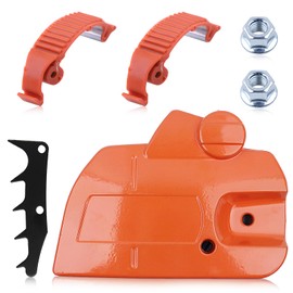 Chainsaw Brake Clutch Cover for Husqvarna 445 445E 450 450 Rancher Chainsaw, 445 Chain Brake Side Clutch Cover with Felling Dog Spike Bar Nut Top Cover Buckle Clips Parts 536329403 503894701