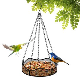 Hanging Bird Feeders for Large Birds Outdoor Bird Feeder Platform Hanging Tray with 5 Chains Flower Shape Sturdy Strong Yard Garden Decor (Flower)