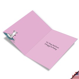 NobleWorks - 1 Big Funny Birthday Card Cartoon (8.5 x 11 Inch) - Jumbo Womens Comic Humor, Group Greeting Card with Envelope - Namastayyy J1777BDG