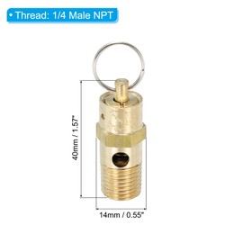 PATIKIL 1/4 Male NPT Safety Valve 4 Pack Pressure Release Valve Air Release Valve for Air Compressor 150 PSI Set Pressure