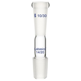 Labasics Reducing Glass Adapter, Borosilicate Glass Outer Size 10/30 to Inner Size 14/20 for Laboratory Use