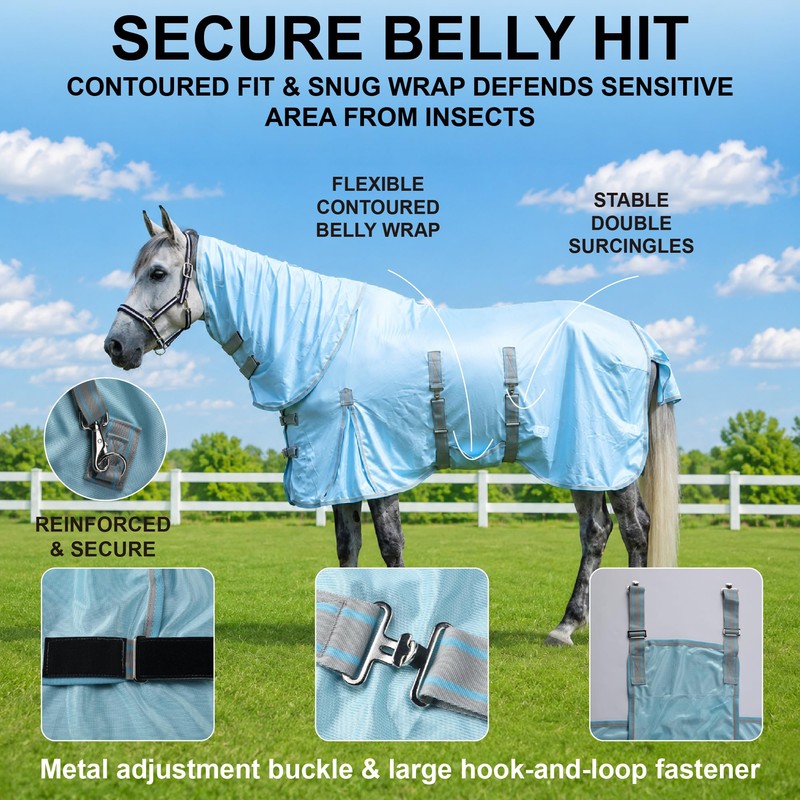 Gallopoff Summer Horse Fly Sheet with Detachable Neck & Belly