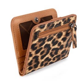 X Wrangler Small Leopard Print Wallets for Women Slim Thin Wallet Card Cases Money Organizer Thin Mini Pocket Wallet with Rfid Lining and A Coin Purse
