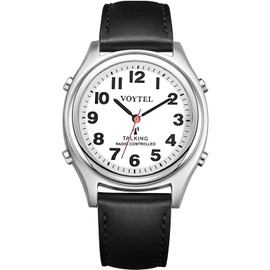 RUNCAR Atomic American English Talking Watch Speaks Clear and Loud Time, Date and Alarm time Stretch Band for Senior,Visually impaired or Blind People (Black)