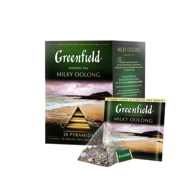 Greenfield Milky Oolong Pyramid Collection 20 Pyramids In Special Foil Sachets Oolong Tea Finely Selected Speciality Tea