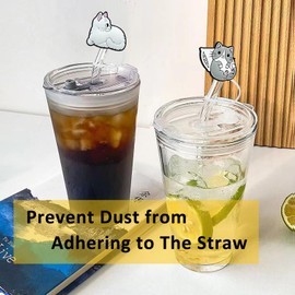 EPLUSER 6Pcs Straw Covers, Toppers, Covers Cap for Tumblers, Splash Proof Tips, Reusable Drinking Dust Tip 7-8 mm Straws