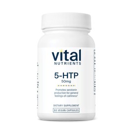 Vital Nutrients 5-HTP 50mg (5-hydroxytryptophan) | Vegan Serotonin Support Supplement* | Sleep and Stress Support | 5HTP and Vitamin B6 | Gluten, Dairy, Soy Free | Non-GMO | 60 Capsules