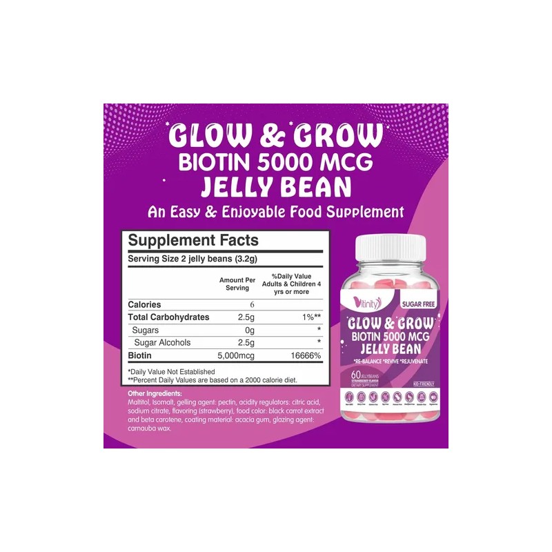 Vitinity Biotina 5000mcg Gomitas Veg Sin Azúcar 60 Unidades