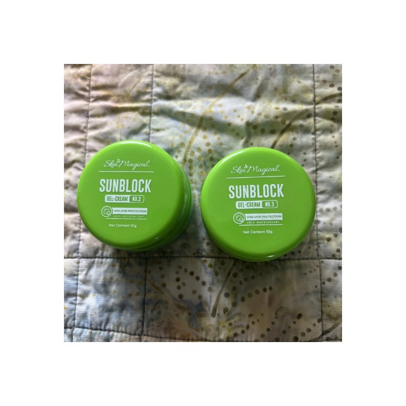 2 Jars Skin Magical # 3 Sunblock Gel-Cream 10g Each