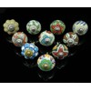 Indian Hand Painted Ceramic Drawer Knobs Lot Of 10 Pcs