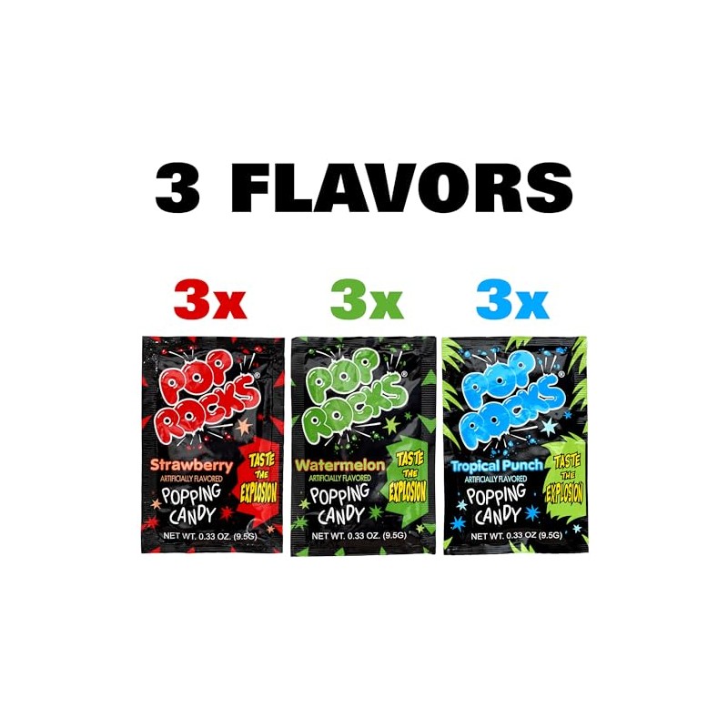 The Hampton Candy Company Pop Rocks Candy 9 Pack, 3