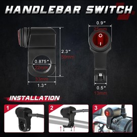 Greluma 2M 2 adriges Kabelbaum Kit für LED Lichtleisten, Motorrad Lenkerschalter, 22mm 7/8 Zoll, 12 V, 40 A, Relaissicherung, Nylon Kabelbaum für ATV, Dirtbike, Roller, Motorradlichter