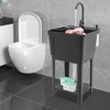 Laundry Sink,Freestanding Plastic Laundry Sink with Storage Rack and Rotatable