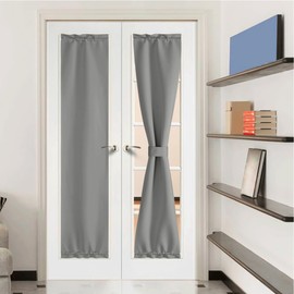 NICETOWN Side Door Front Privacy Curtains for Small Window, Sidelight Curtains, Thermal Insulated Door Side Window Covering, W12 X L72, Silver Grey, 1 Panel