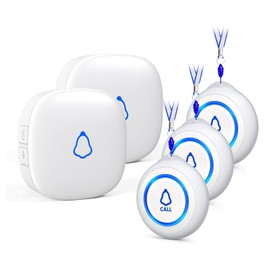 Wireless Caregiver Pager, Medical Alert Systems with 3 Call Buttons and 2 Receivers for Seniors/Elderly at Home, Emergency Panic SOS Call Bell, Nurse Calling & Patient Assistance Alert