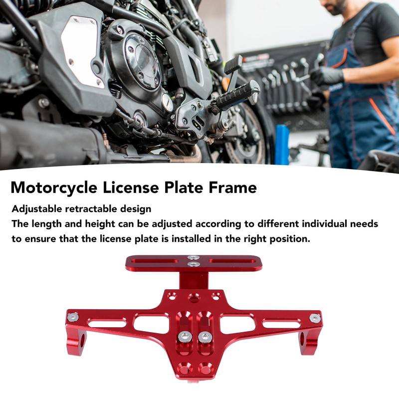 Adjustable License Plate Frame with Light Aluminum Alloy Mudguard Eliminator