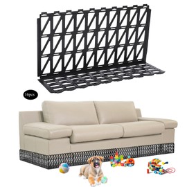 LILANZo 16 PCS Under Couch Blocker for Bed Adjustable Furniture Plastic Under Bed Blocker with 38 Ties Black Couch Barriers for Dogs Pets Cats