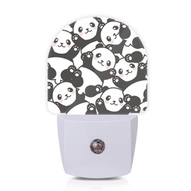Axxitude Cute Panda Night Lights Plug into Wall for Girls Boys Room,Night Light LED Lamp Dusk to Dawn Sensor Round Lamp for Bedroom Bathroom Hallway Home Wall Decor Nightlight