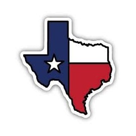 STICKY DUDE | Texas USA State Solid Sticker Vinyl Waterproof 5" | Yeti Cup Cooler Box Decal Car Laptop Wall Window Bumper