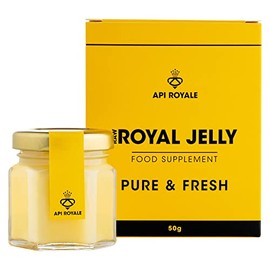 Royal Jelly Pure & Fresh 50g – Premium Royal Jelly Nutritional Supplements 100% Natural – Fresh Royal Jelly with Natural and Non-Gluten Formula – Compact Isothermal Box with Dosing Spoon
