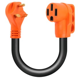 RV Power Adapter 30 Amp to 50 Amp RV Adapter, NEMA TT-30P Male Plug to 14-50R Female Receptacle Camper Electrical Adapter with Ergonomic Handle, 13 Inch 30amp RV Plug ETL Listed Outdoor Extension Cord