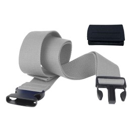 Homymusy 60 Inch Adjustable Gait Belts for Seniors - Comfortable Buckle Protect Cover Keep Belt Buckle Reaching The Waist,Supports up to 350 lbs(Gray, 60INCH Quick Release Buckle)