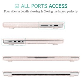 Mektron Compatible with M3 MacBook Pro 14 inch Case 2023 2021 A2918 A2992 M2 A2779 M1 A2442 Pro/Max, Plastic Hard Shell Cover for Mac Pro 14" with Retina XDR Display & Touch ID, Giliter Sakura Pink