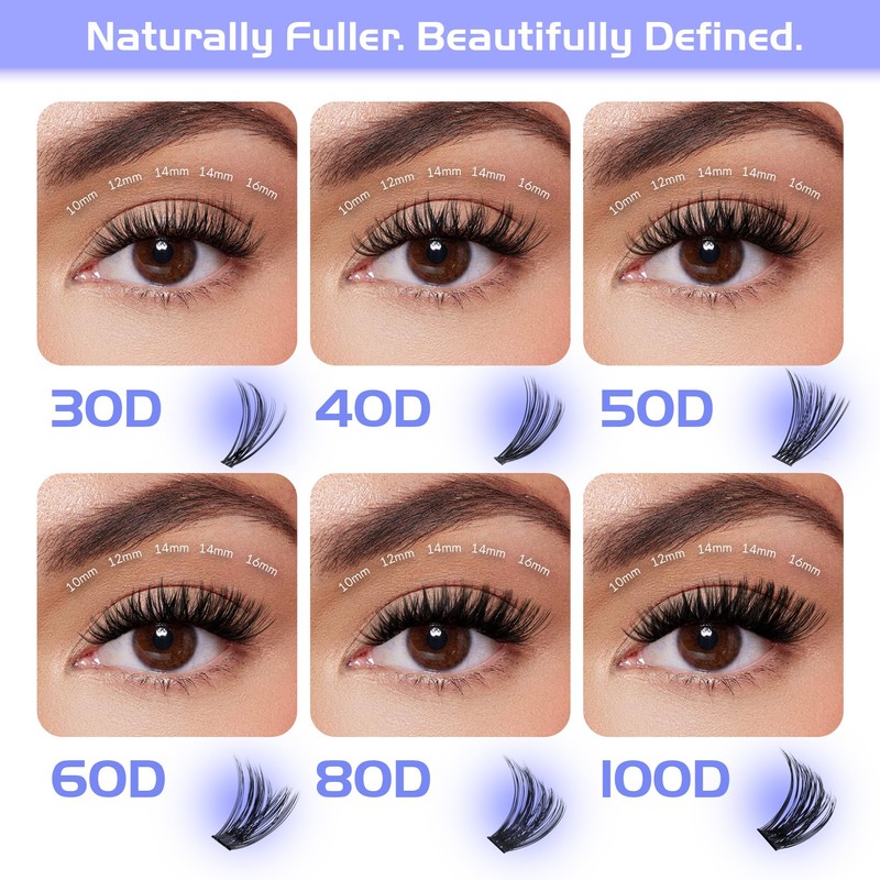 Lash Clusters Kit Individual Lash Extensions with Bond and Seal