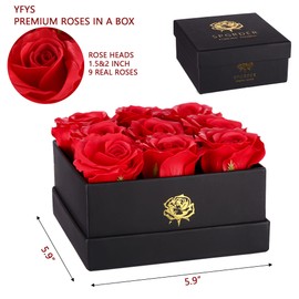 SPGRDER Eternal Preserved Flowers in Elegant Box - Forever Fresh Gift for Mom, Wife, Girlfriend - Mothers Day, Birthday, Anniversary - Red Preserved Blooms Gift for Women