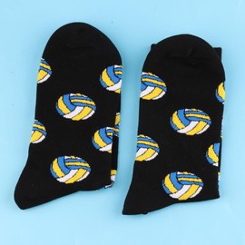 PWHAOO 1 Pair Funny Volleyball Socks Gift for Volleyball Player Gift Volleyball Team Gift Volleyball Coach, Volleyball Black Socks, One Size