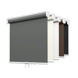 LazBlinds No Tools No Drill Cordless Roller Shades, 100% Blackout Roller Blinds for Windows, Thermal Insulated UV Protection Waterproof Roll Up Window Blinds and Shades, 35'' W x 72'' H, Grey