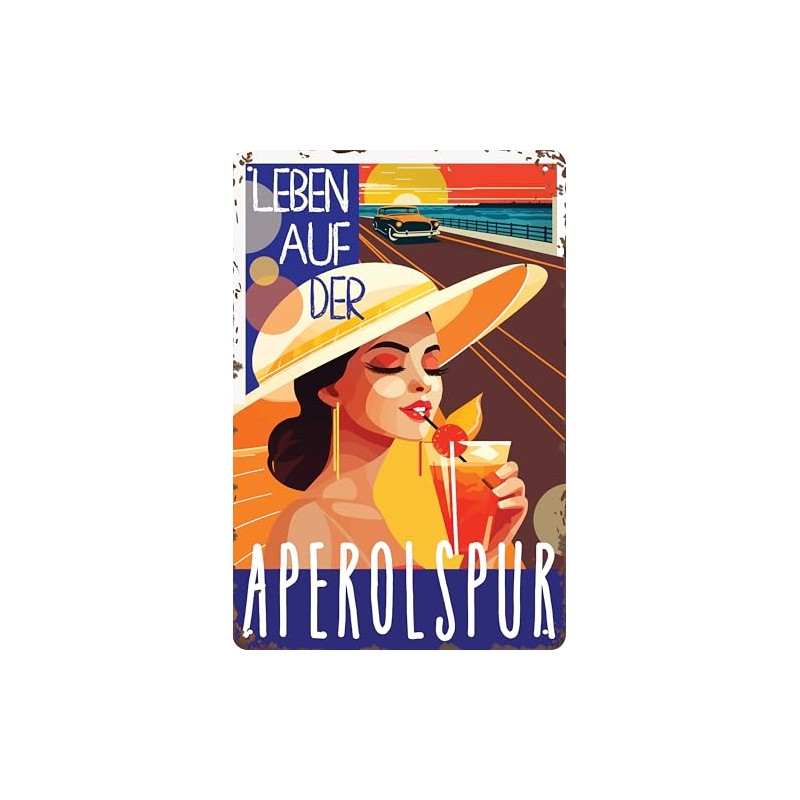 14 x 20 cm Retro Tin Sign, Bar Sign, Cocktail