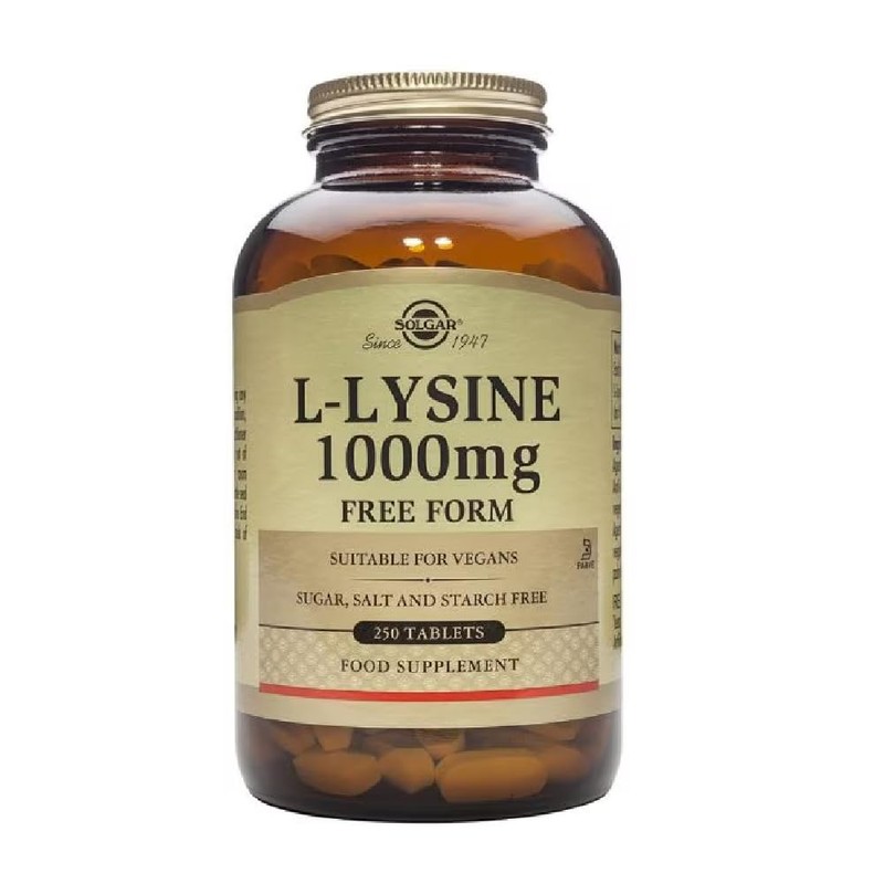 Solgar L-Lysine 1000 mg, 250 Tablets - Enhanced Absorption and