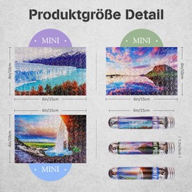 MISITU 3 Pack of 150 Mini Puzzles for Adults, Small Tricky Glacier Falls Puzzle