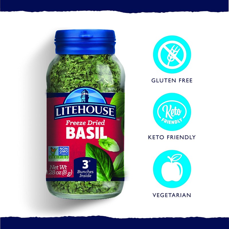 Litehouse Freeze Dried Basil (8 grams) 1 Bottle