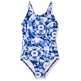 Kanu Surf Daisy Beach Sport - Traje de baño de 1 Pieza para niña, Groovy Denim Azul, 14