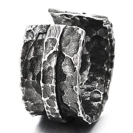 Mens Womens Steel Rough Uneven Surface Ear Cuff Ear Clip Non-Piercing Clip On Earring