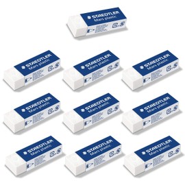 Staedtler Mars Eraser, Plastic, Phthalate and Latex-Free, 10 Erasers in White