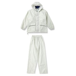 Winter Cherry (ウィンターチェリー) Waterproof Breathable Fully Lined Mesh Adventure Rain Suit Top and Bottom Set Unisex Adult, Silver, S