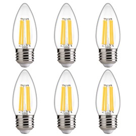 FLSNT 100W Equivalent LED Chandelier Light Bulbs E26 Base, 5000K Daylight Dimmable LED Candelabra Bulbs, 800LM, 6 Pack UL,CA65 Listed.