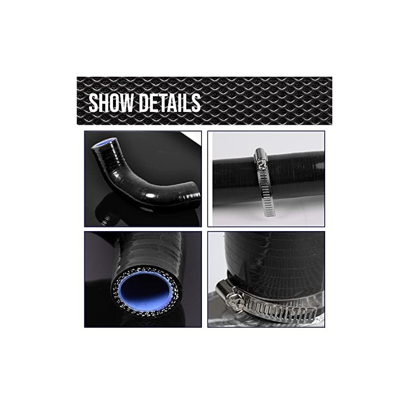 CROSSDESIGN Silicone Radiator Coolant Hose Black Compatible with Chevy Corvette