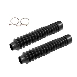 MAX COOL Motorcycle Rubber Front Fork Cover Dust Gaiters Gaitor Boot Shock Absorber Black 260x30mm