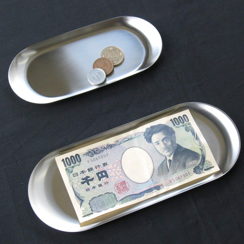 Nagao Tsubamesanjo Oval-Shaped Stainless Steel Tray, 7.0 inches (17.7 cm),