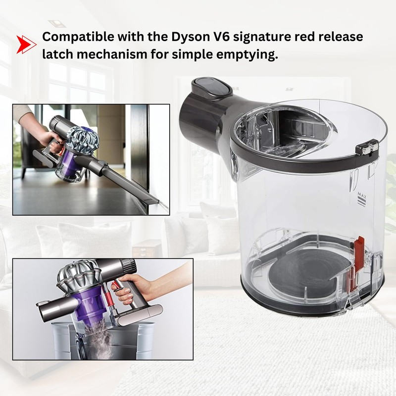 Replacement Dust Bin Compatible with Dyson Series V6 / DC58